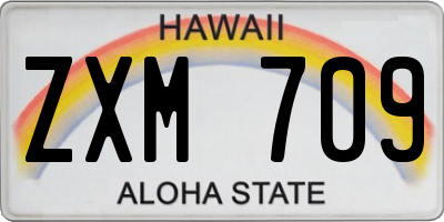 HI license plate ZXM709
