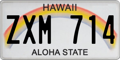 HI license plate ZXM714