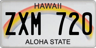 HI license plate ZXM720