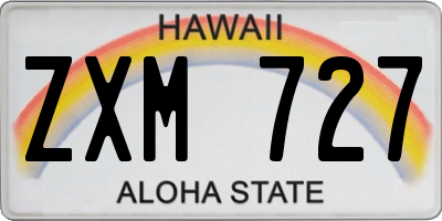 HI license plate ZXM727