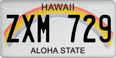 HI license plate ZXM729