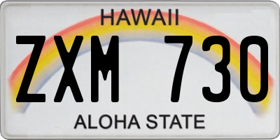 HI license plate ZXM730
