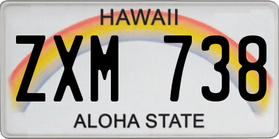 HI license plate ZXM738