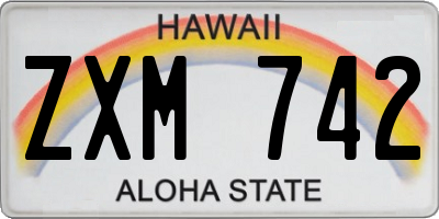 HI license plate ZXM742