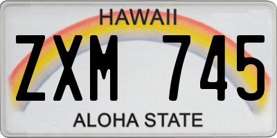 HI license plate ZXM745