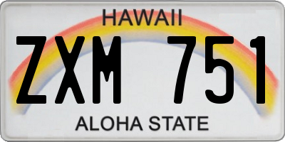 HI license plate ZXM751