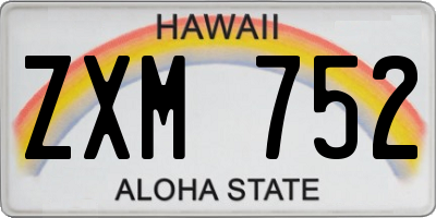 HI license plate ZXM752