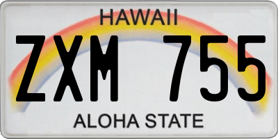 HI license plate ZXM755