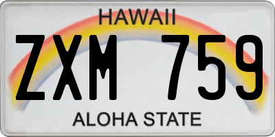 HI license plate ZXM759