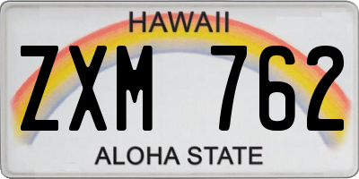 HI license plate ZXM762