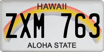 HI license plate ZXM763
