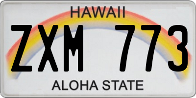 HI license plate ZXM773