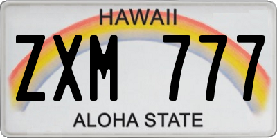 HI license plate ZXM777