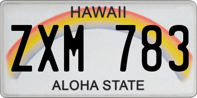 HI license plate ZXM783