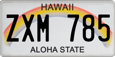 HI license plate ZXM785