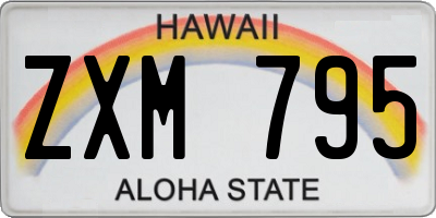 HI license plate ZXM795