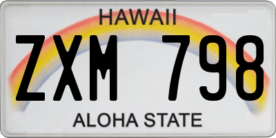 HI license plate ZXM798