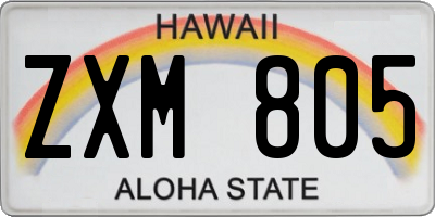 HI license plate ZXM805