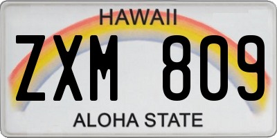 HI license plate ZXM809