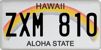HI license plate ZXM810
