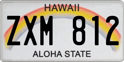 HI license plate ZXM812