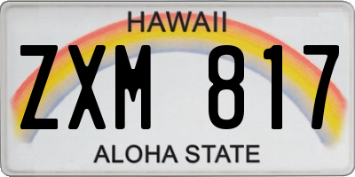 HI license plate ZXM817