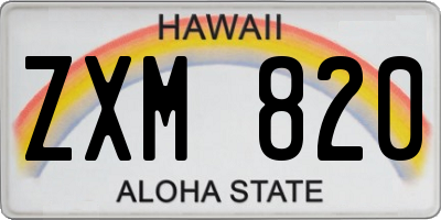 HI license plate ZXM820