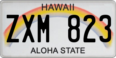 HI license plate ZXM823