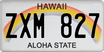 HI license plate ZXM827