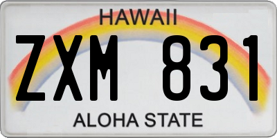 HI license plate ZXM831