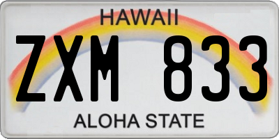 HI license plate ZXM833