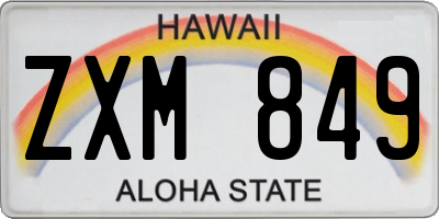 HI license plate ZXM849