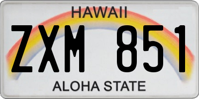 HI license plate ZXM851