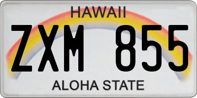 HI license plate ZXM855