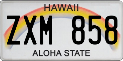 HI license plate ZXM858
