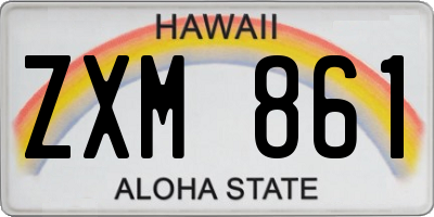 HI license plate ZXM861