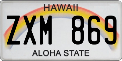 HI license plate ZXM869