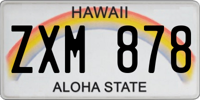 HI license plate ZXM878