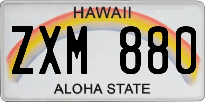HI license plate ZXM880