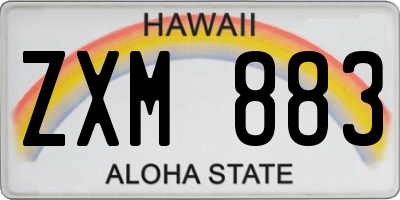 HI license plate ZXM883