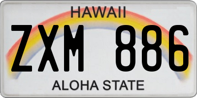 HI license plate ZXM886