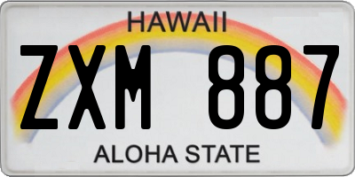 HI license plate ZXM887