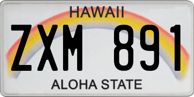 HI license plate ZXM891