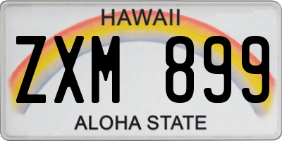 HI license plate ZXM899