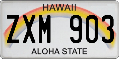 HI license plate ZXM903