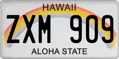 HI license plate ZXM909