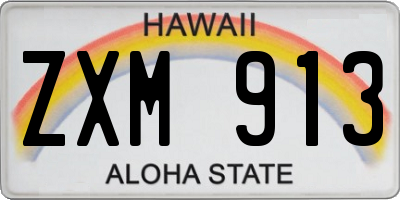 HI license plate ZXM913