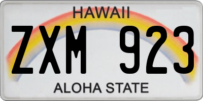 HI license plate ZXM923