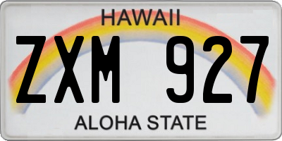 HI license plate ZXM927