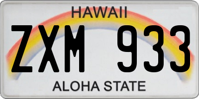 HI license plate ZXM933